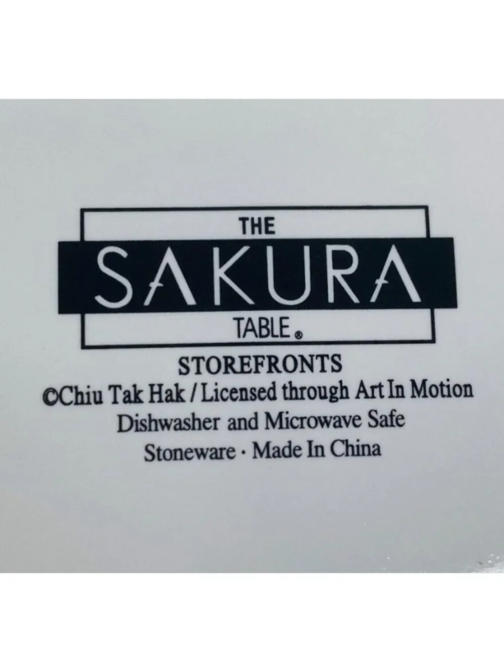 Sakura STOREFRONTS Multimotif French Stores Stoneware Salad Plates Set 4 Boxed